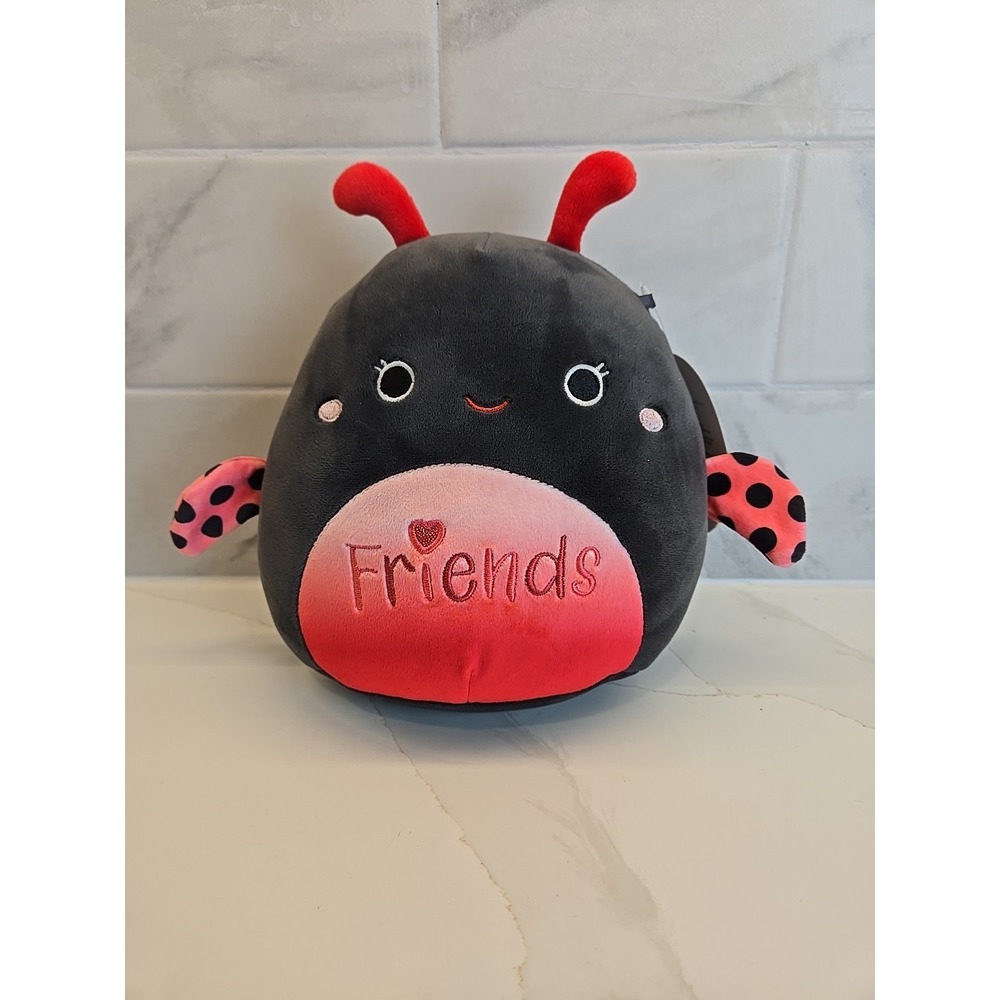 Squishmallow Ladee Plush Ladybug Soft Black Pink Red Friends